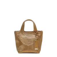 Gold laminated leather handbag - Santoni - 1