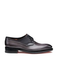 Men's grey leather Derby brogue lace-up - Santoni - 1