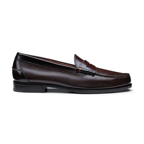 Dunkelbraune Penny Loafer f&uuml;r Herren aus Leder - Santoni - 1