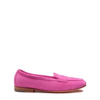 Women's pink suede Carla penny loafer - Santoni - 1