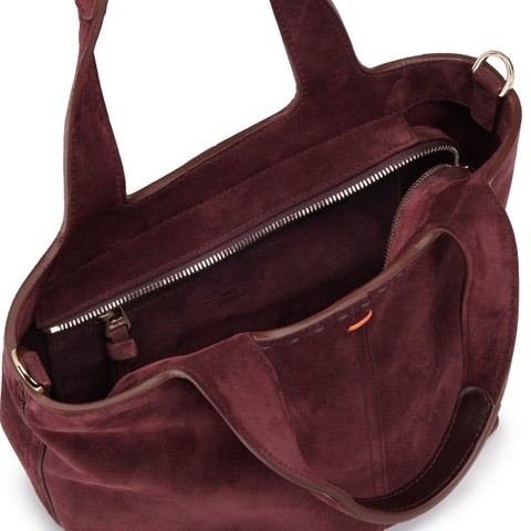 Bordeauxrote Handtasche aus Wildleder - Santoni - 5