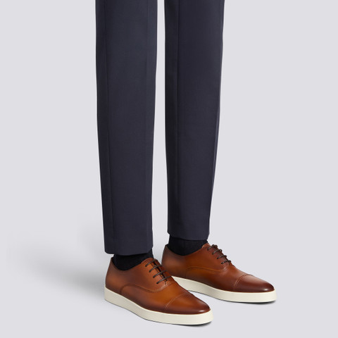 Men's brown leather Oxford shoe - Santoni - 2