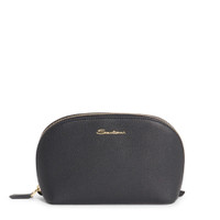 Black tumbled leather pouch - Santoni - 1