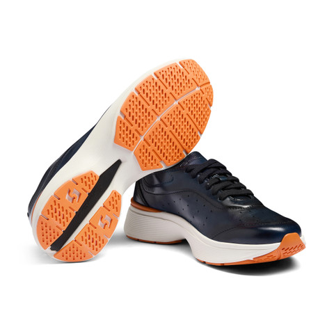 Men's blue leather Easy Bounce sneaker - Santoni - 4