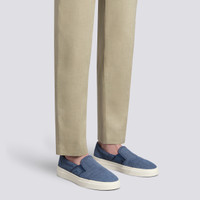 Men's blue suede slip-on sneaker - Santoni - 2