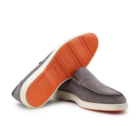 Men's grey suede loafer - Santoni - 4