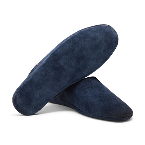 Men&rsquo;s blue suede slipper - Santoni - 5