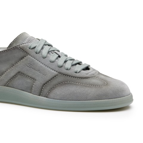Men's green suede DBS Oly sneaker - Santoni - 5