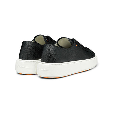 Women's black leather sneaker - Santoni - 4