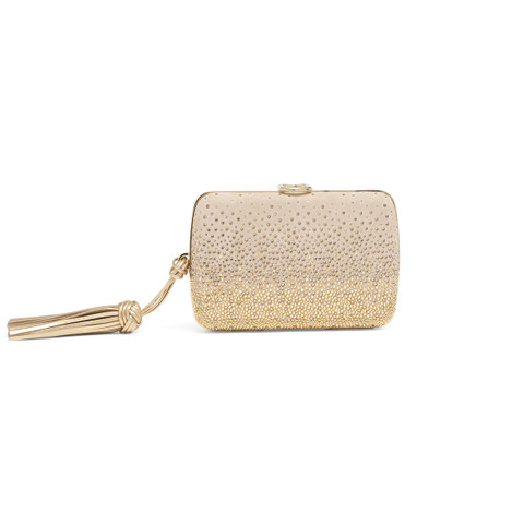 Beige suede and strass clutch - Santoni - 1