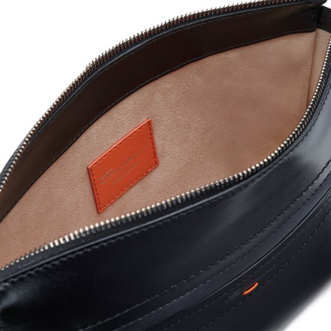 حافظة مستندات من الجلد بلون أسود - Santoni - 3