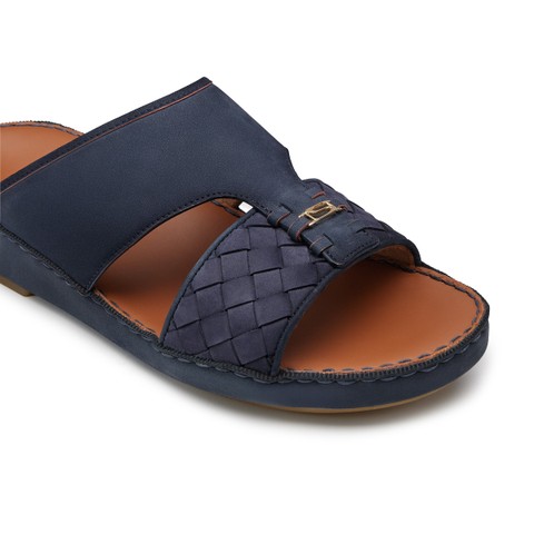 Men's blue suede sandal - Santoni - 5