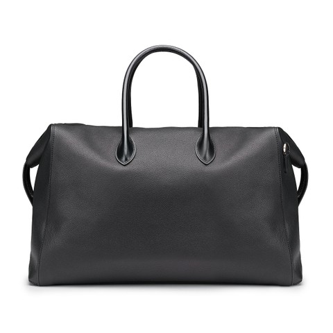 Black tumbled leather weekend bag - Santoni - 4