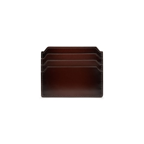 Dark brown leather credit card holder - Santoni - 4