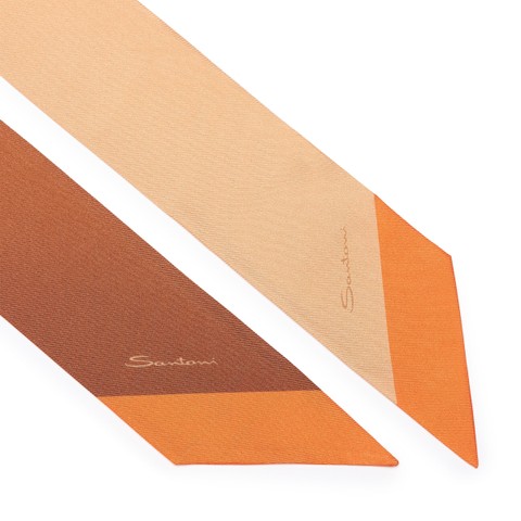 Orange silk bandeaux - Santoni - 4