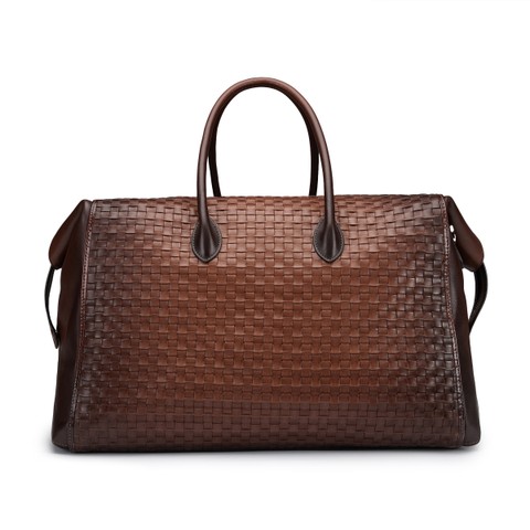 Dark brown leather weekend bag - Santoni - 5