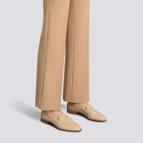 Mocassino penny da donna in pelle marrone - Santoni - 2