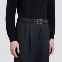 Men&rsquo;s grey suede adjustable belt - Santoni - 2