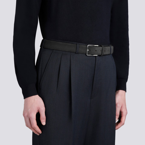 Men&rsquo;s grey suede adjustable belt - Santoni - 2