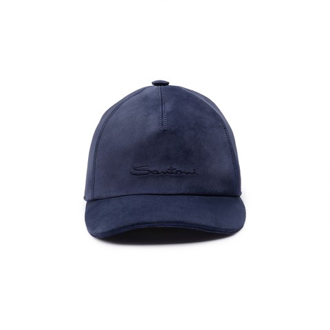 Blue suede baseball cap - Santoni - 1