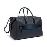 Blue tumbled leather weekend bag - Santoni - 2