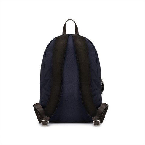 Blue suede and leather backpack - Santoni - 4