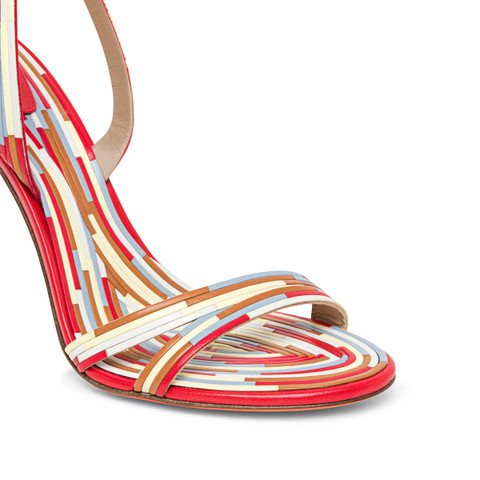 Women's multicolor leather high-heel sandal - Santoni - 6