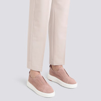 Women's pink suede slip-on sneaker - Santoni - 2