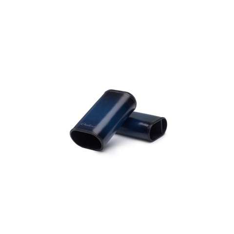 Cigar case in cedar wood covered in blue leather - Santoni - 3