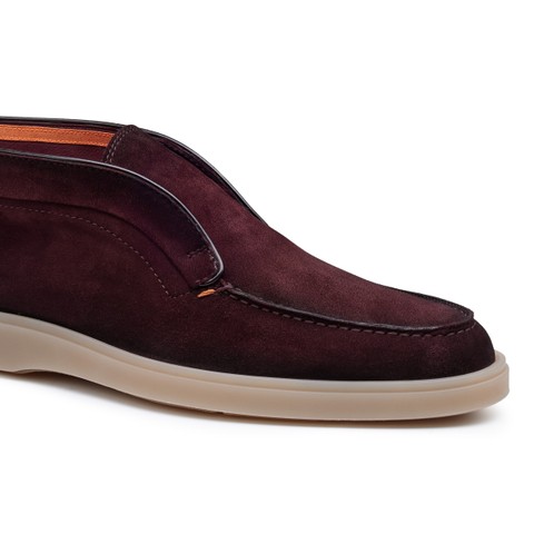 Men's burgundy suede desert boot - Santoni - 5