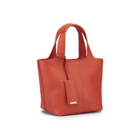 Orange tumbled leather handbag - Santoni - 2