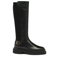 Women's black leather boot - Santoni - 1