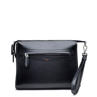 حافظة مستندات من الجلد بلون أسود - Santoni - 1