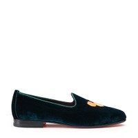 Men's green velvet loafer - Santoni - 1