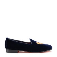 Men's blue velvet loafer - Santoni - 1