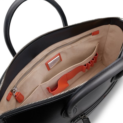 Sac d&rsquo;ordinateur en cuir gris - Santoni - 3