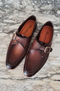 Mono fibbia da uomo in pelle testa di moro - Santoni - editorial