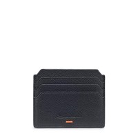 Black tumbled leather credit card holder - Santoni - 1