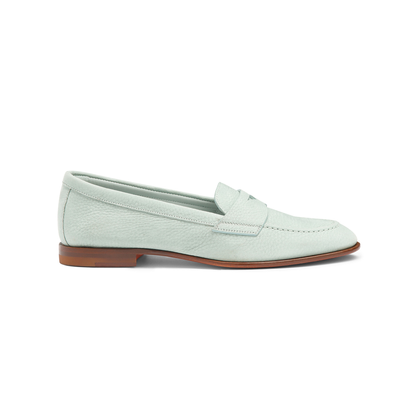 Santoni Mocassino penny da donna in nabuk azzurro