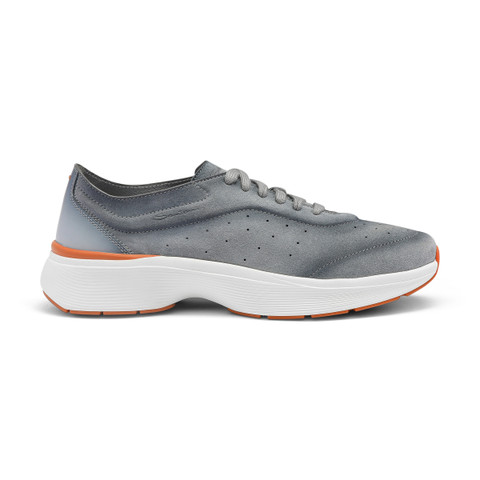Men's grey suede and leather Easy Bounce sneaker - Santoni - 1