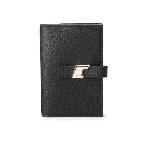 Black tumbled leather credit card holder - Santoni - 1