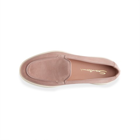 Women's pink suede loafer - Santoni - 4