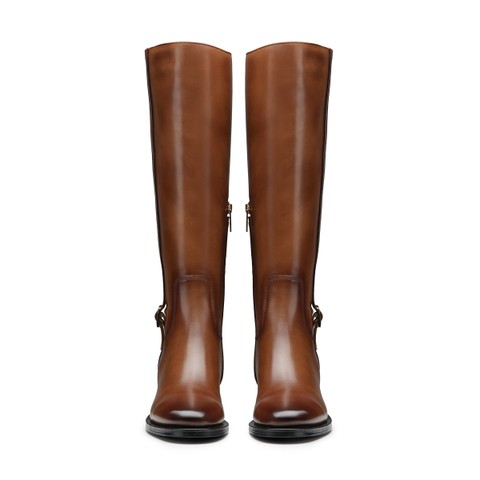 Women's dark brown leather boot - Santoni - 4