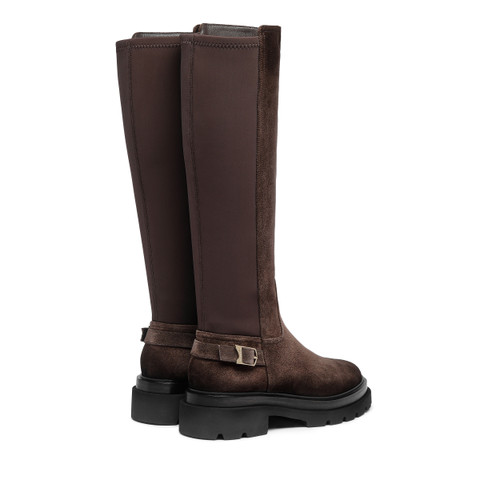 Dunkelbraune Stiefel für Damen aus Wildleder - Santoni - 4