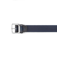 Blue leather and nylon adjustable belt - Santoni - 2