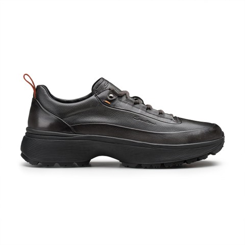 Men's grey leather Easy Bounce Mountain sneaker - Santoni - 1