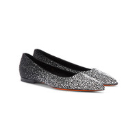 Women's black suede and strass ballet flat - Santoni - 2