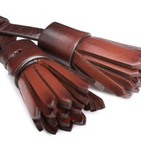 Brown leather Santoni Icona Velatura tassels - Santoni - 2