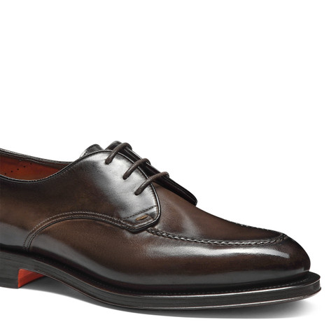 Men&rsquo;s brown leather Derby shoe - Santoni - 6