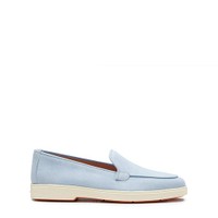 Women's light blue suede loafer - Santoni - 1